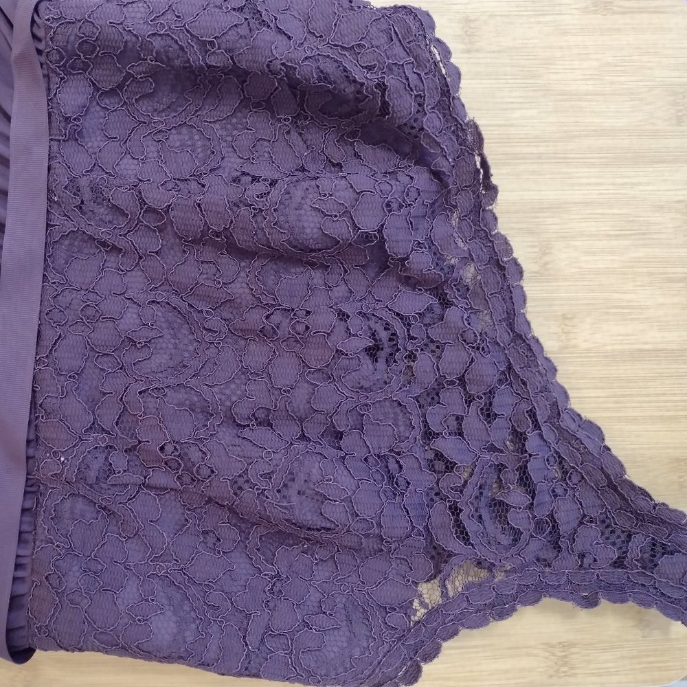 David's Bridal Plum Bridesmaid Dress